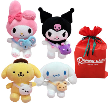 Priming Water Friends Bag Hook Cutie Hello Kitty Friends Character Plush Bag Clip Keychain Backpack Hanger 1Pc 4.7In(5Set)