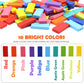 WOOD CITY 1000 Piece Wooden Dominoes Set for Kids - Colorful Stacking Blocks with Storage Bag - Educational Toy