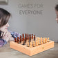 Juegoal 4-In-1 Wooden Fast Sling Puck Set For Kids And Adults, Chess, Checkers, Tic Tac Toe Games, Travel Portable Folding Tabletop Chess Board Game Sets, Interactive Families Toys