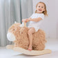 JOLIE VALLÉE TOYS Wooden Baby Rocking Horse - Large Brown Cow/Yak Ride-On Toy for 1-2 Years Old, Perfect Nursery Gift