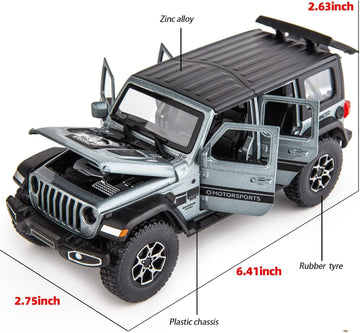 WAKAKAC Compatible for 7 Door Wrangler Toy Car 1/32 Die-cast Pull Back Model Car with Sound and Light Toy Vehicle Cars for Kids