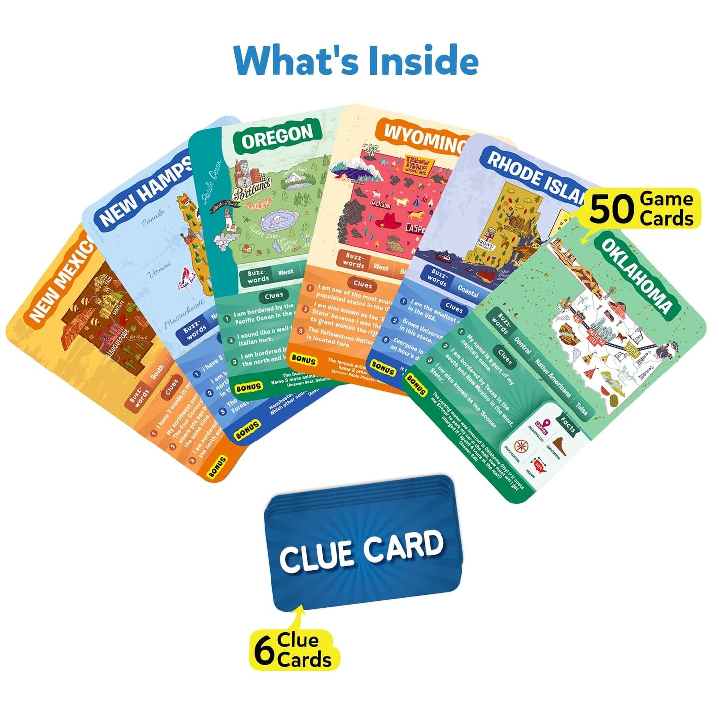Skillmatics Card Game - Guess in 10 States of America, Educational Toy for Ages 8+, Small, Multicolor, Model SKILL53GSA