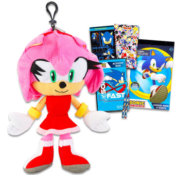 Nintendo Sonic The Hedgehog Amy Plushie Set - Bundle With 12 Inch Amy Rose Plush Toy With Storage Plus Stickers, More | Amy Soni
