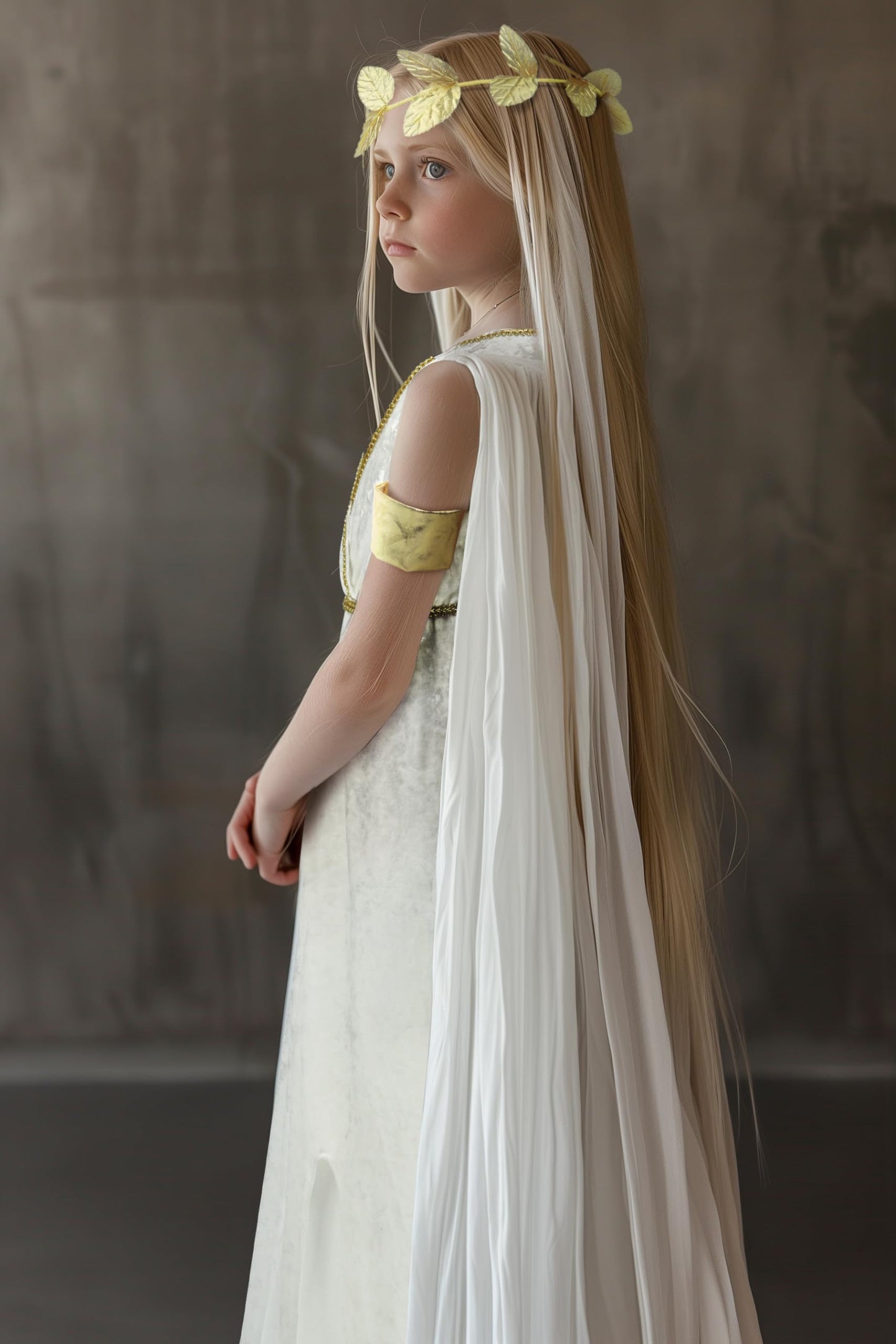 Homelex Greek Toga Costume For Kids Roman Crown Leaf Wreath Halloween Nobility Goddess Cosplay