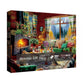 Cozy Cabin Winter Scene Puzzle 1000 Piece For Adults, Book Cozytime Jigsaw Puzzle Coffee Table, Dog Cat Puzzle