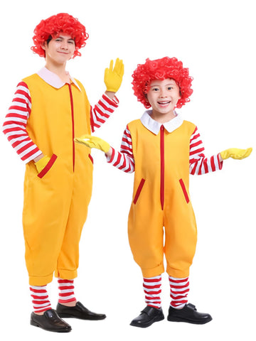Qiaopkeb 4-Pcs Clown Costume Christmas Costume Kids Circus Clown Costume Carnival Boys And Girls Halloween Cosplay Clowm Christm