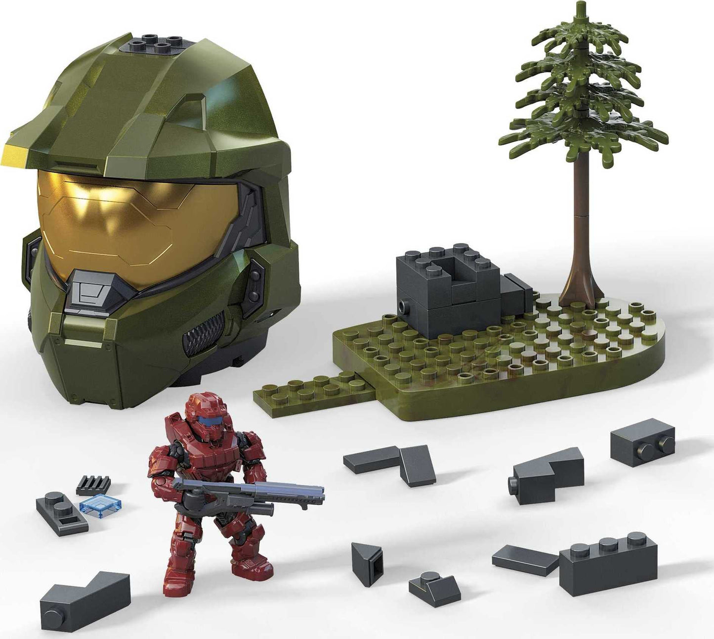 Mega Halo Stockpile Construction Set With Spartan Helmet, Building Toys For Boys, Ages 8+