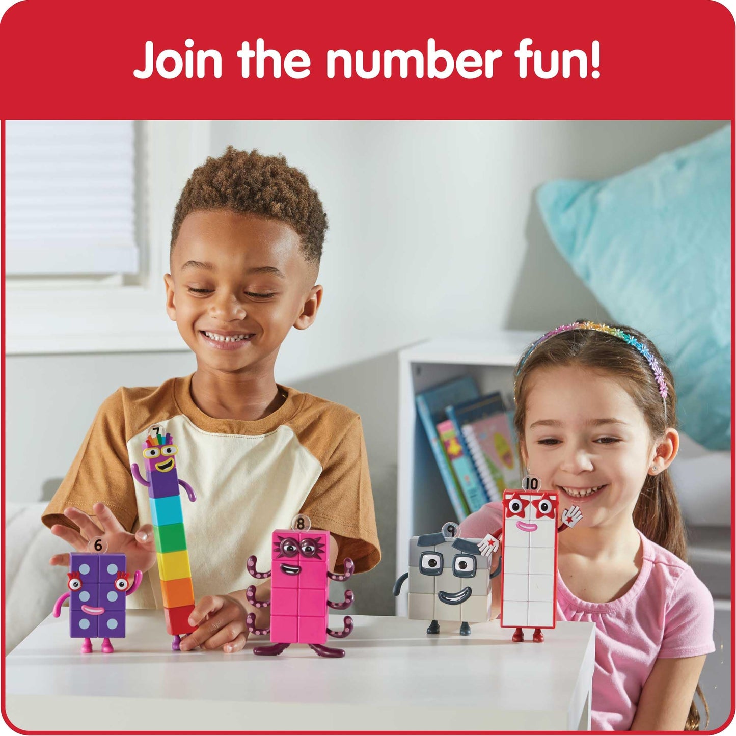 Hand2Mind Numberblocks Friends Six To Ten, Action Figure Set, Toy Figures, Small Figurines For Kids, Counting Blocks, Numbers For Toddlers, Math Toys, Kids Birthday Gifts, Easter Basket Stuffers