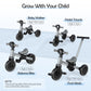 Bautia 5 in 1 Kids Tricycle for Toddlers 1-3 Baby Balance Bike Toy for 1-4 Years Old Boys Girls Gift with Push Handle & Removabl