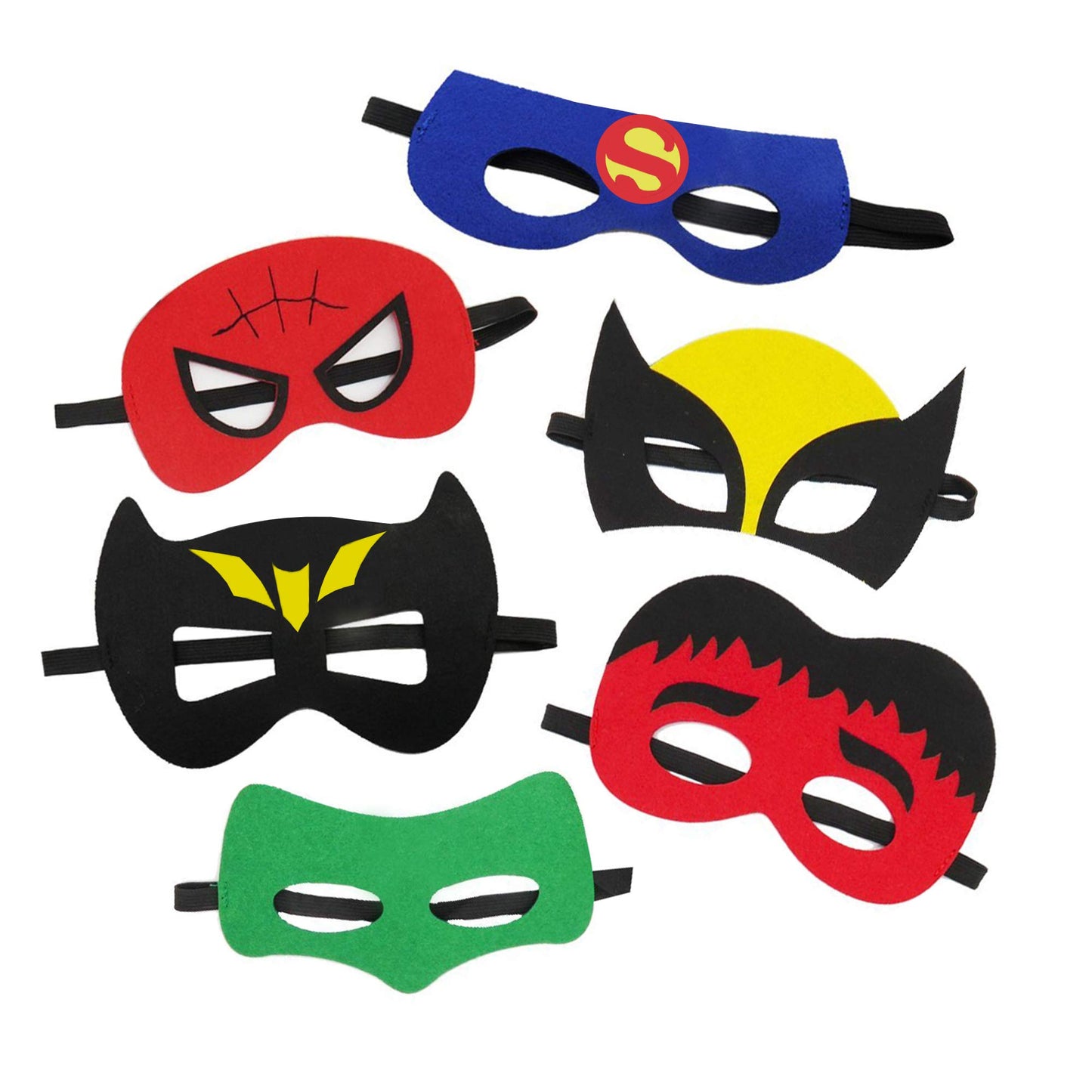 TEEHOME Superhero Masks Party Favors for Kid (33 Packs) Felt and Elastic - Superheroes Birthday Party Masks with 33 Different Ty