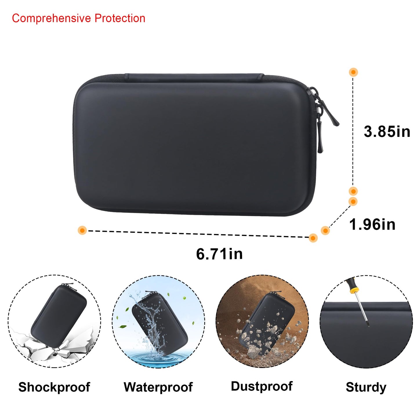Elonbo Carrying Case Compatible with TaddToy 16 Bit Handheld Game Console for Kids mature-themeds  Classic Retro Video Games Travel Storage Cover Bag  Portable Electronic Game Player Organizer Holder  Black