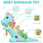Baby Dino Musical Stuffed Animal Toys For 0-3-6-9-12 Months,Infant Dinosaur Tummy Time Toys With Crinkle Sound Paper,Teether,Tex