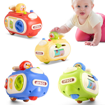 Vomii Montessori Toddler Toys, Sensory Press And Go Toy Car For Toddlers, Travel Activities Busy Cube Toys For Learning Fine Mot