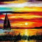 Ingooood- Jigsaw Puzzles 1000 Pieces For Adult- Tranquil Series-Sunrise Sailing Boat_Ig-0459 Entertainment Wooden Puzzles Toys
