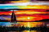 Ingooood- Jigsaw Puzzles 1000 Pieces for mature-themed- Tranquil Series-Sunrise Sailing Boat_IG-0459 Entertainment Wooden Puzzles Toys