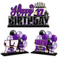 Lingteer Happy 17Th Birthday Purple Acrylic Table Topper Centerpieces Set - Cheers To Seventeen Years Old Birthday 17Th Bday Party Gift Decorations.