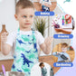 Wernnsai 2 Pack Kids Aprons - Dinosaur Kids Art Aprons For Boys Waterproof Toddler Chef Aprons Cooking Baking Painting Gardening Apron For Kids With Pocket Kitchen Classroom Art Smocks Age 6-10 Years