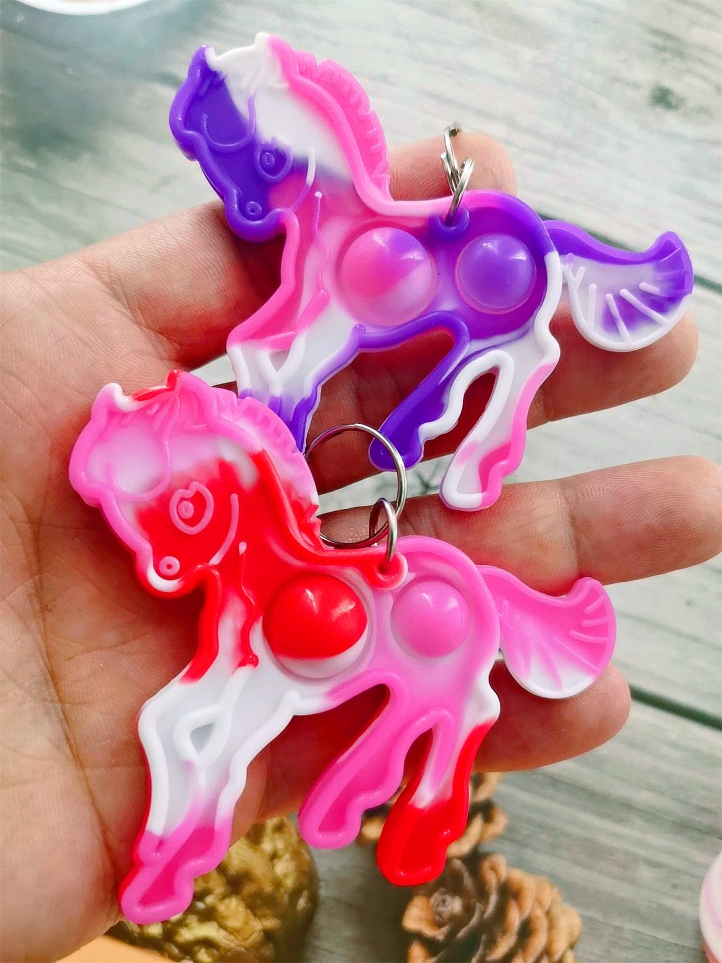 Roaqua 20 Packs Small Horse Mini Pop Fidget  Autism Sensory Birthday Birthday Party Favors Gifts for School Classroom  mature-themed and Kids