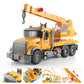 ANJARU 15 Construction Crane Truck Lights Sounds Toys with Extending Arm Rotation Various Props Buttons and Lights Sounds for Ki