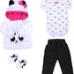 scnbom Reborn Baby Dolls Girl Clothes for 17-22inch Outfits Accesories (Panda 4pcs Set)