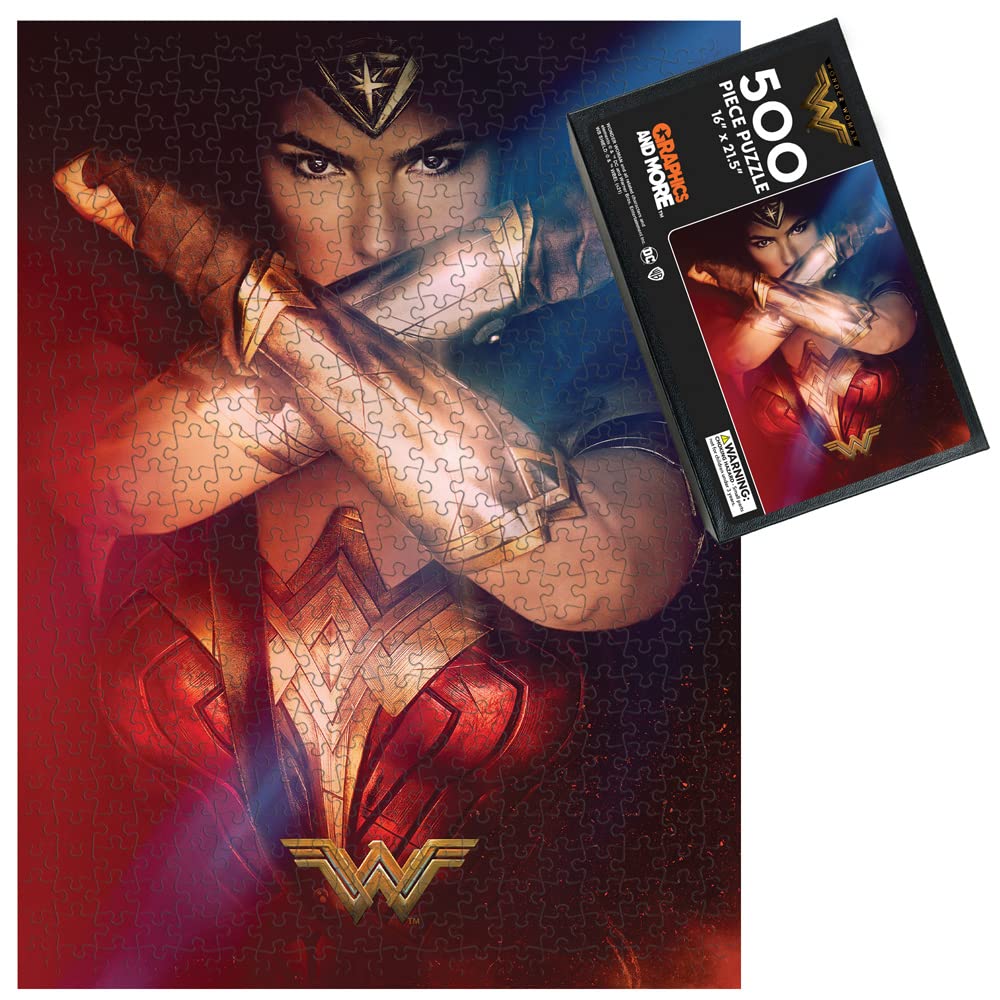 GRAPHICS & MORE Wonder Woman 500 Piece Jigsaw Puzzle, 21" x 16", Paperboard, Poster 3 for Adults