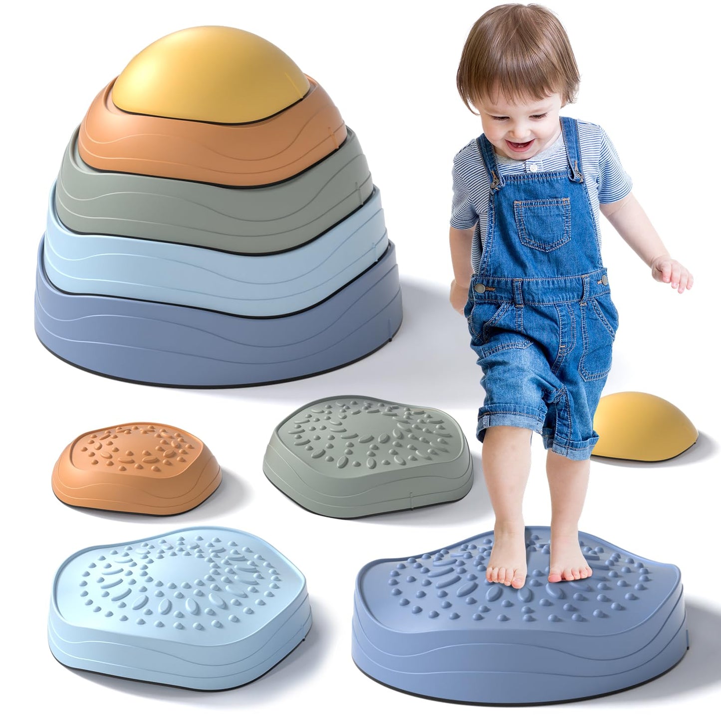 Lehoo Castle Stepping Stones For Kids, Non-Slip Toddler Stepping Stones, Toddler Indoor & Outdoor Toys, Obstacle Course, Sensory