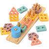 Nutty Toys Montessori Wooden Sorting & Stacking Toy - Top Learning Puzzle For 1-3 Year Olds - Shape & Color Recognition, Fine Motor Skills Development - Best Baby & Toddler Easter Gift 2025