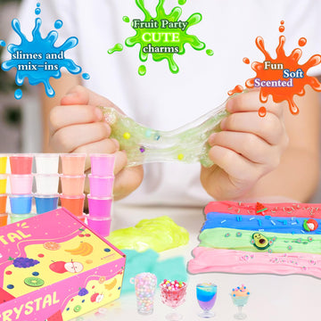 Tuupowana Fruit Slime Kit For Girls, Slime Gift For Ages 6+ Kids Fun Slime Making Kit Awesome Craft Toy Birthday Present Ideas,