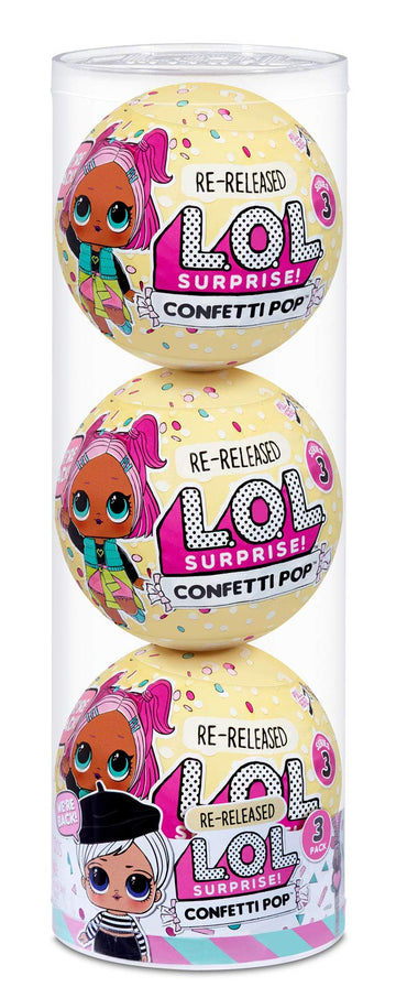 L.O.L. Surprise! Confetti Pop 3 Pack Beatnik Babe – 3 Re-Released Dolls Each