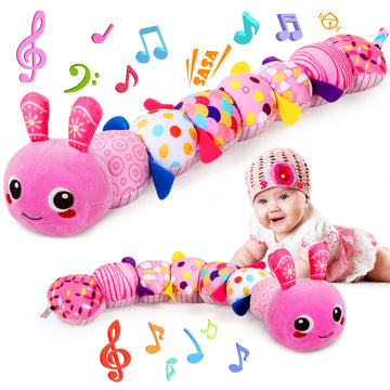 Kmuysl Baby Montessori Toys 0-6 6-12 Months, Sensory Music Animal Stuffed Toy For 0 1 2 3 4 5 6+ Months, Plush Toy With Crinkle 