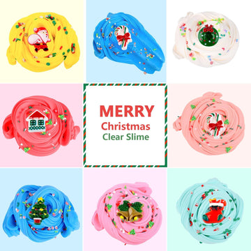 7 Pack Christmas Slime Kit, Butter Slime for Party Favor Gift, Scented Slime for Girls and Boys, Christmas, Birthday, Classroom,