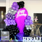 Purple And Black Balloons, 12 Inch Metallic Purple Dark Purple Black Balloons With Purple Confetti Latex Balloons For Halloween