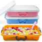 Suzile 3 Pcs Small Portable Sand Tray With Lid, Colorful Plastic Sand Box With Handles, 14.96 X 9.84 X 3.35 Inches, 3 Colors (Bl