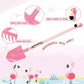 Altdorff Kids Rake and Shovel Set  29.6'' Kids Long Hand Tools Include Rake  Leaf Rake  Shovel  Hoe and Mini Garden Hand Tools  Gardening Toy Gift for Girls Age 3+ Years(Pink)