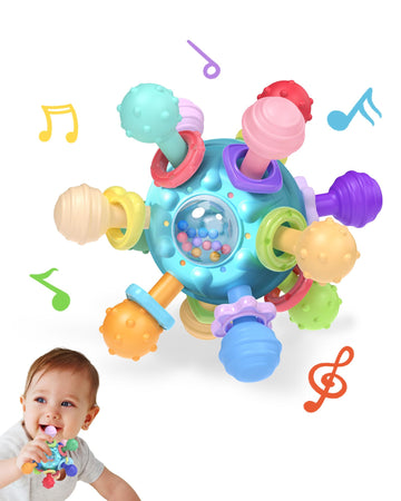 Baby Montessori Teething Toys For 0-6 6-12 Months, Baby Rattle Chew Sensory Toys For Babies 0 3 6 9 12 18 Months, Baby Teether N