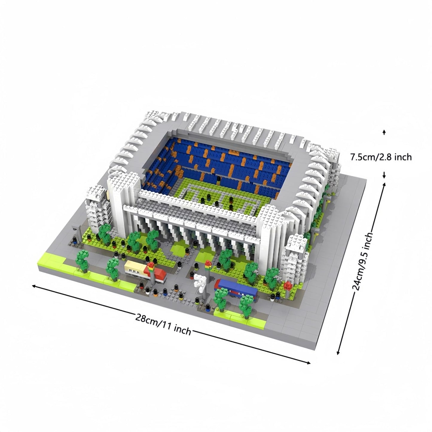 alltogetho Micro Mini Soccer Stadium Model Kit 8831 - Plastic Brick Set for Adults, Small Football Field Puzzle Toy
