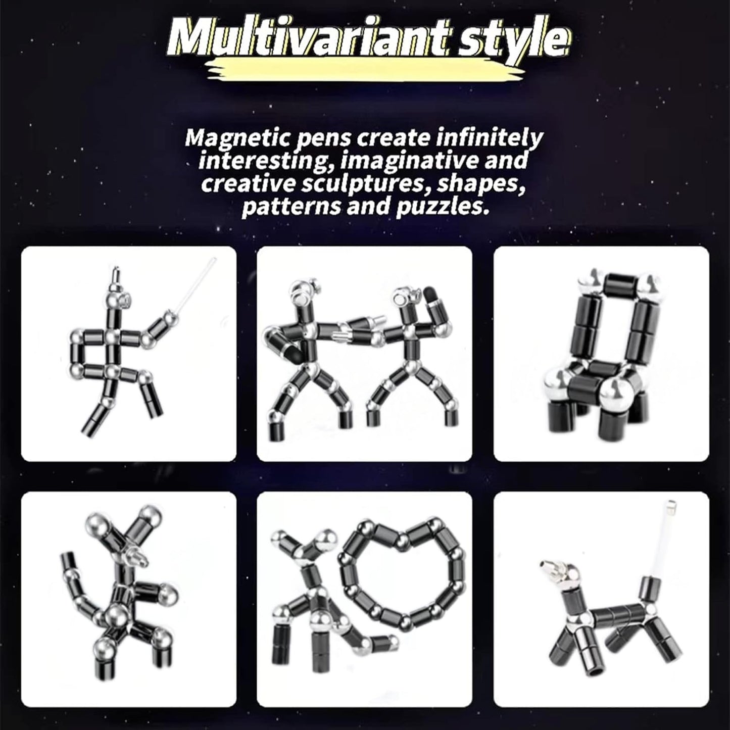Ayxxzjd Decompression Magnetic Metal Toy Pen,Multifunctional Deformable Capacities Touch Screen Ballpoint Penintellectual Learni