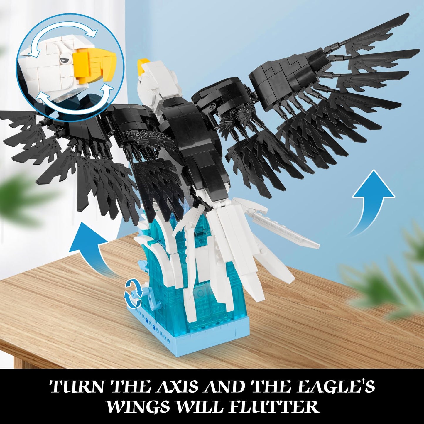 Vziimo Ideas Eagle Animals Building Set, Moc Eagle Creative Bird Model, Creator 2 In 1 Animal Lover Owl Birds Kit Collectible Gi