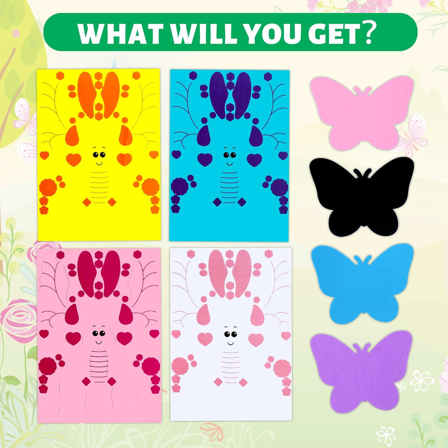 Vkpi 4 Butterflies Foam Art Crafts Gift Kit, Creative Make Your Own Butterflies, Cartoon Paper Craft Projects For Kids Ages 4+ T