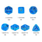 UDIXI 7-Piece Glass Dice Set D&D, MultiFaceted Diamond-Cut Glass DND Dice for Dungeons and Dragons RPG Tabletop Games (Blue)