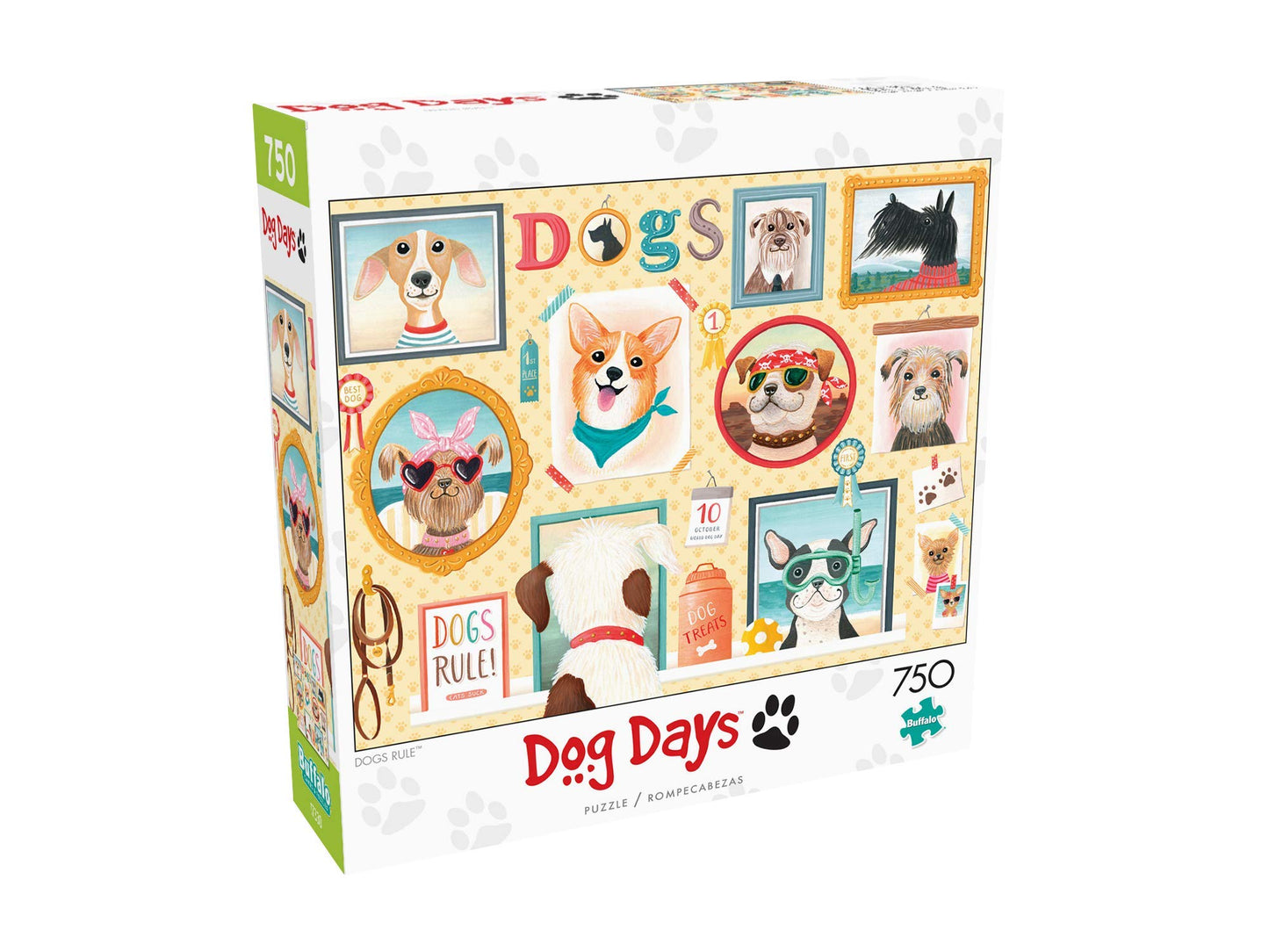 Buffalo Games - Dogs Rule - 750 Piece Jigsaw Puzzle for mature-themeds Challenging Puzzle Perfect for Game Nights - 750 Piece Finished Size is 24.00 x 18.00