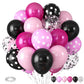 Pink And Black Balloons, Hot Pink Balloons Pink White Dots Black White Dots Balloons With Black Pink Confetti Balloons For Girls