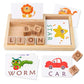Coogam Spelling Games, Wooden Matching Letters Toy With Flash Cards Words, Montessori Abc Alphabet Learning Educational Puzzle Gift For Preschool Boys Girls Kids Age 3 4 5 Years Old