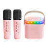 Mini Karaoke Machine For Kids,Portable Bluetooth Speaker With Wireless Microphone For Kids Toddler,Gifts For Girls And Boys Birthday (Pink 2 Mic) (Pink 2 Mic)