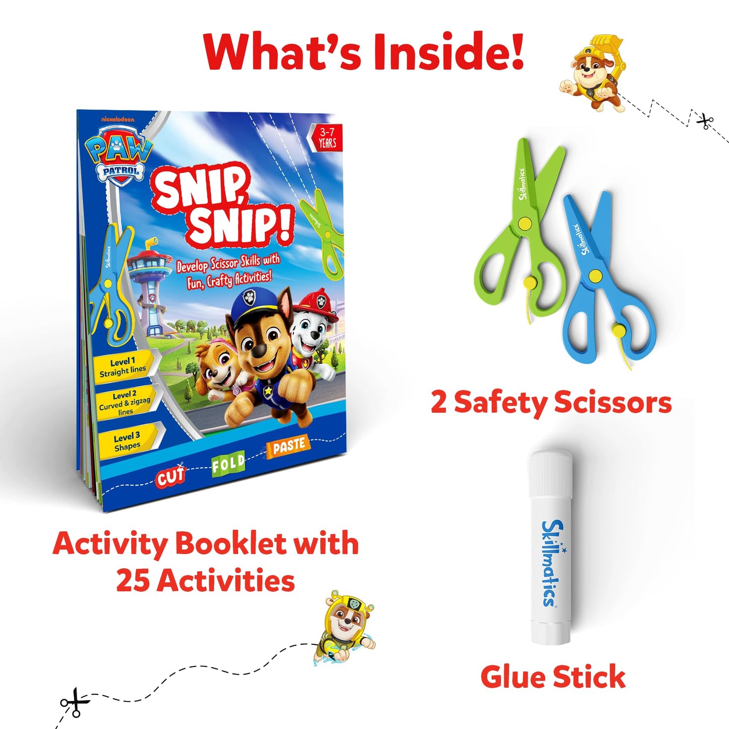 Skillmatics Scissor Skills Activity Book - Snip Snip PAW Patrol, Stocking Stuffers, Preschool Cutting & Creative Activities, Fel