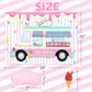 Joarhonal Pin The Ice Cream On The Ice Cream Truck Shop - Ice Cream Party Games For Kids Girls 20'' X 28'' Ice Cream Game Poster