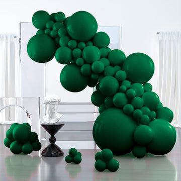 PartyWoo Hunter Green Balloons - 127 PCS Rubber Balloons in 5 to 36 Inch Sizes for Garland Arch Party Decorations, Deep Green-Y56