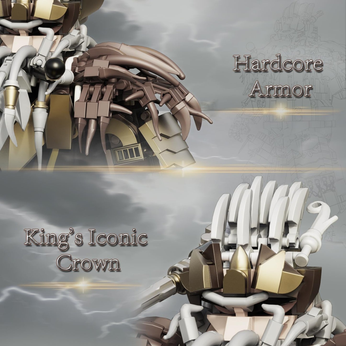 HIGH GODO Dwarf King Mech Building Blocks Set for mature-themeds  Robot Model Building Kit with Hammer   1238 Pieces Creative Collectible Gift for Teens 14+
