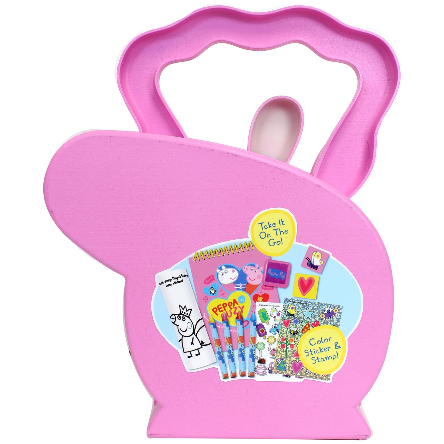 Peppa Pig: My Own Creativity Set - Color Sticker & Stamp, Easy Snap Closure, Store Everything Inside & Take On The Go
