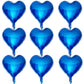 Lovoir 10 Pcs Blue Heart Shape Foil Mylar Balloons 18 Inch Love Balloons For Valentine'S Day Birthday Party Decorations Wedding